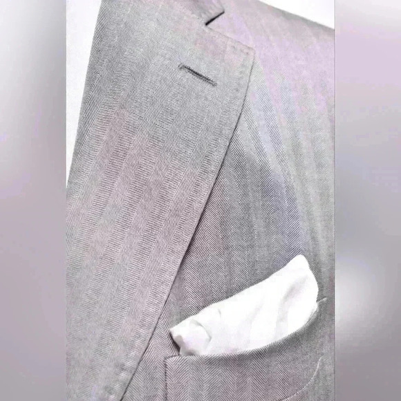 RAFFAELE CARUSO Grey Herringbone Fine 100% Wool Soft Blazer Jacket 56E 46R Italy - Picture 10 of 10